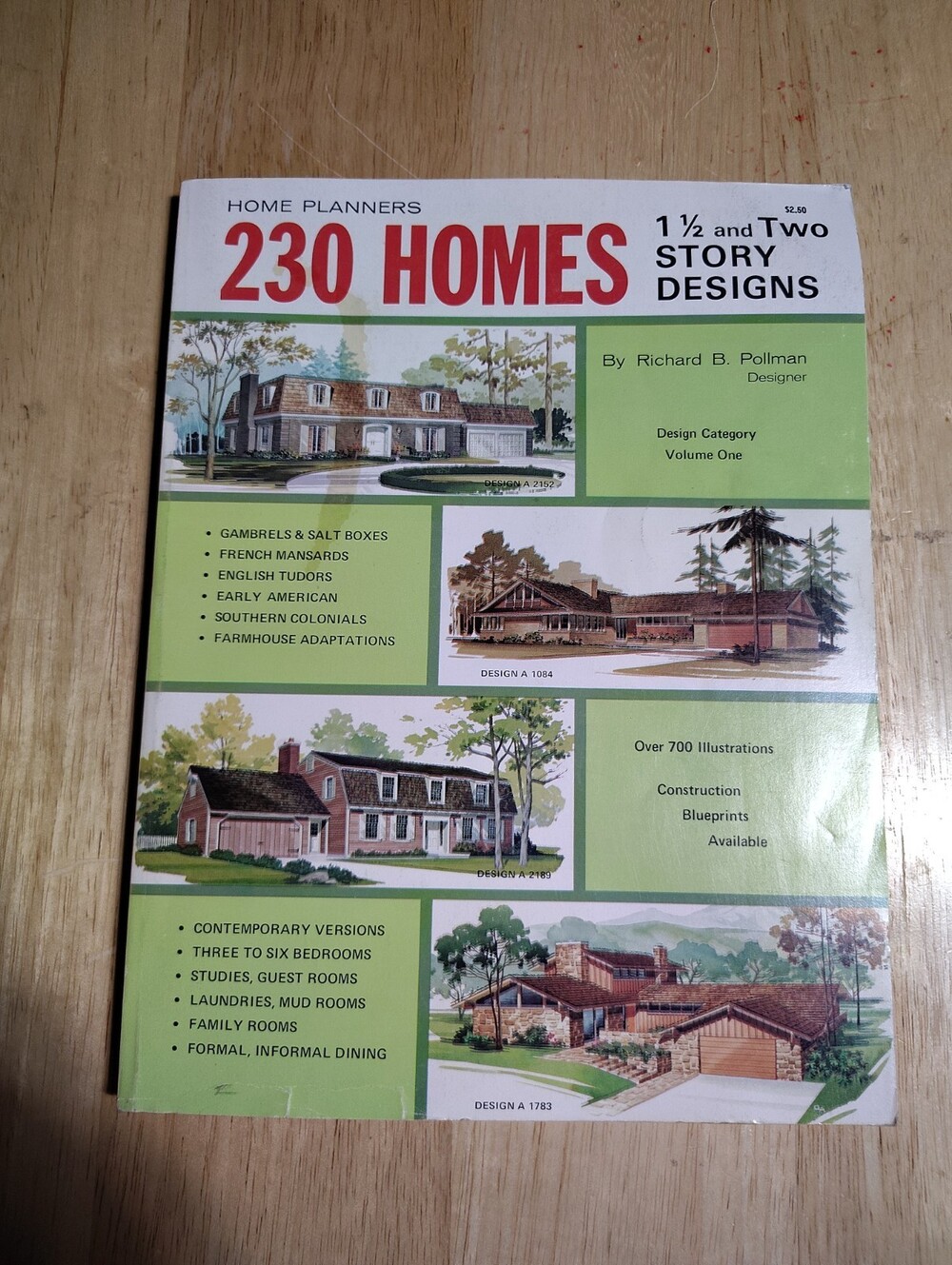 1977 Home Planners 230 Homes 1 1/2 And Two Story Designs Vol 1 House Plans Book